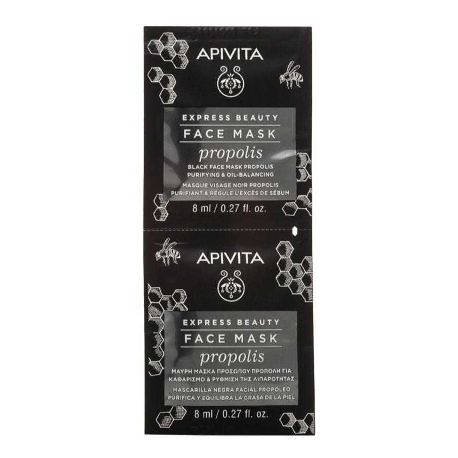 Маска чёрная очищающая и балансирующая с прополисом APIVITA Express Beauty (359 руб.)