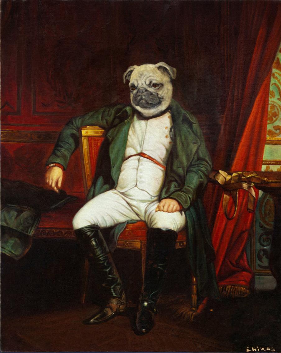 Никас Сафронов давно рисует кошек и собак, встраивая их образы в портреты великих мастеров. Картина названа "Размышления о былом".