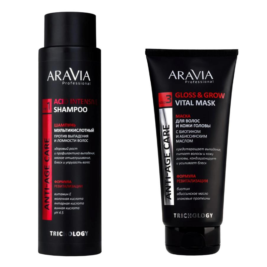 Шампунь и маска для волос и кожи головы ARAVIA Professional Gloss & Grow (1616 руб.)