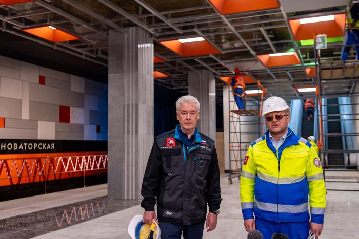 Собянин заявил, что работы на станции "Новаторская" завершены на 80%