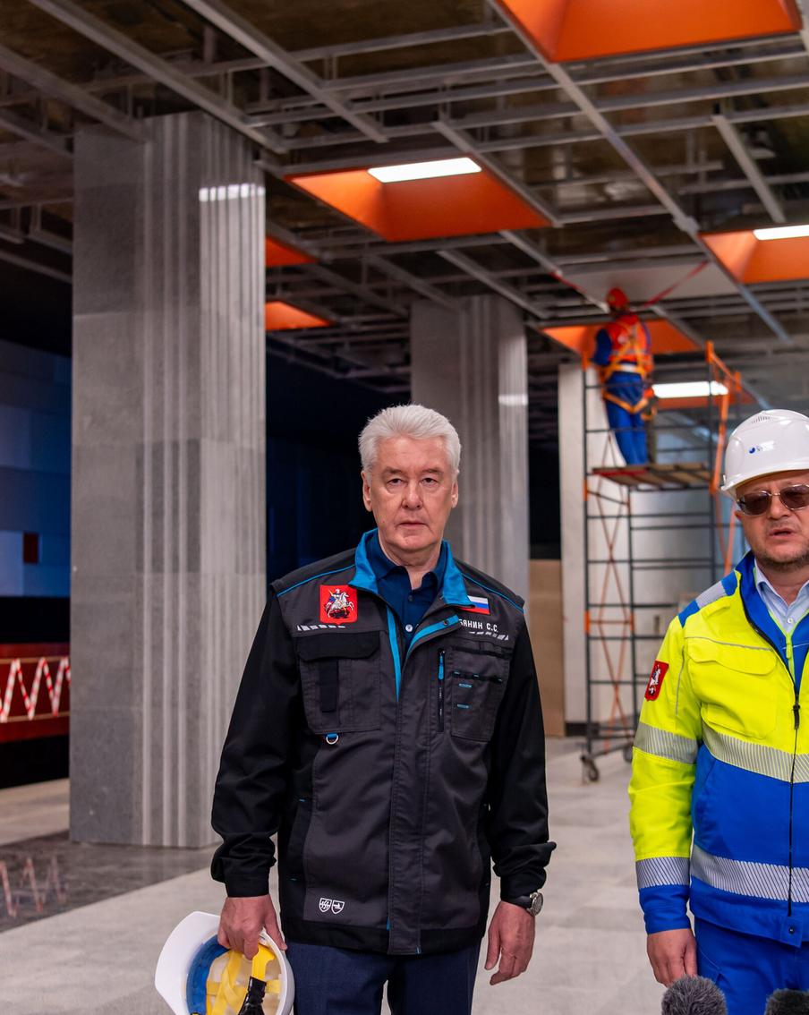 Собянин заявил, что работы на станции "Новаторская" завершены на 80%