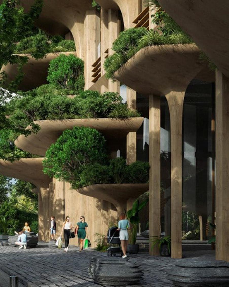 В Бразилии построят жилой дом, фасад которого украсят "грибами"