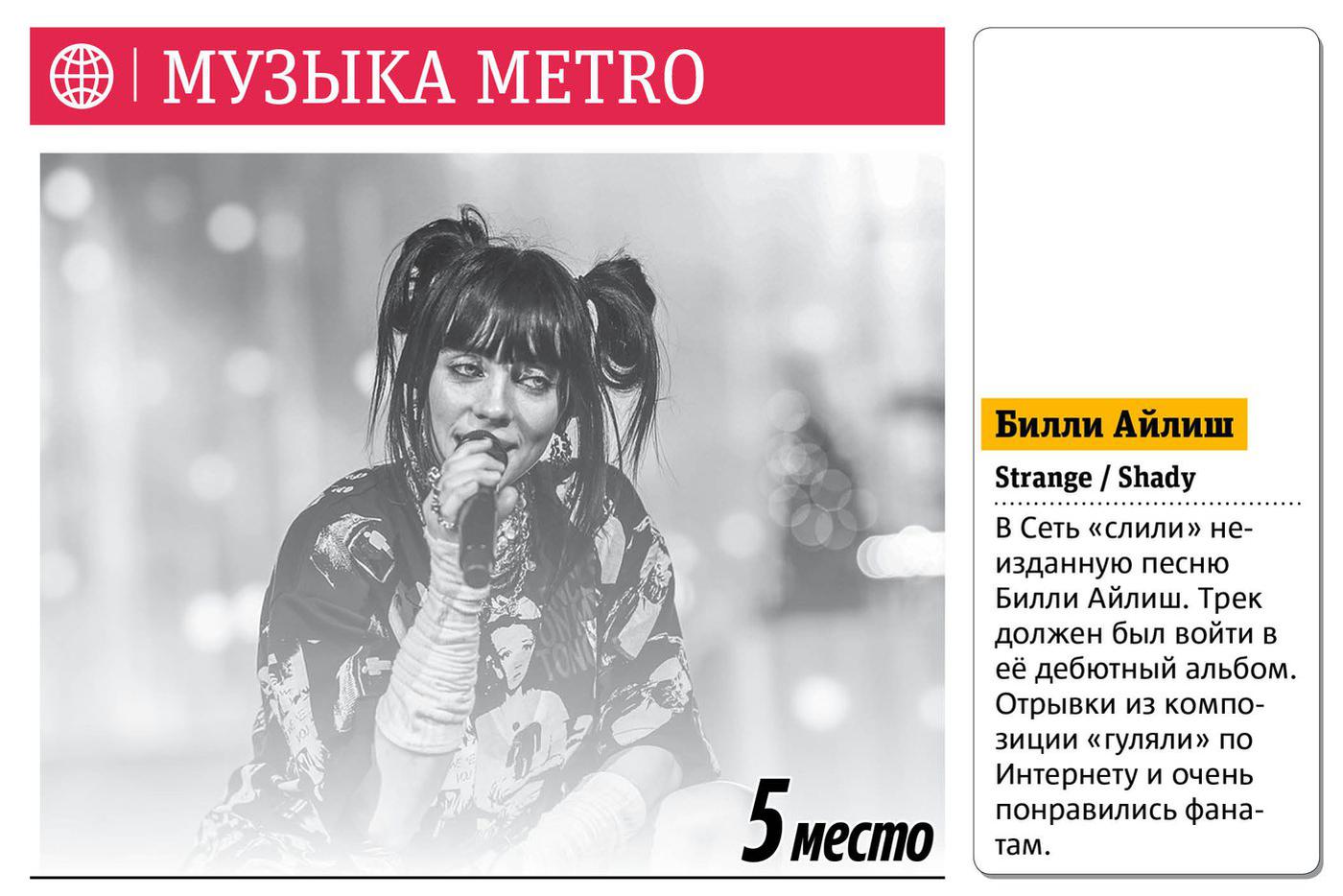 Еженедельный хит-парад Metro