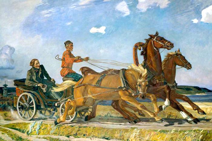 Картина "Тройка" Александра Дейнеки приехала из Курска, чтобы напомнить о вере в светлое будущее