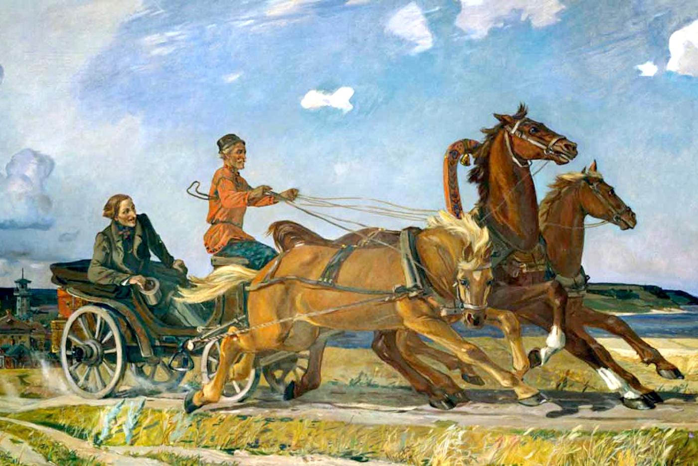 Картина "Тройка" Александра Дейнеки приехала из Курска, чтобы напомнить о вере в светлое будущее