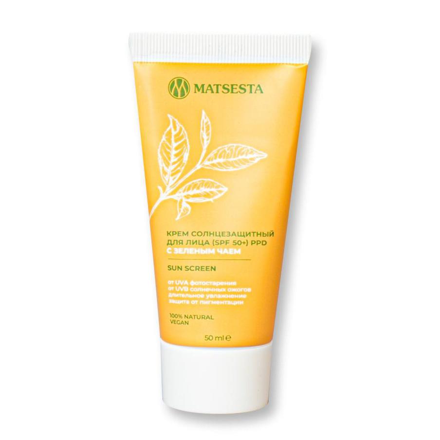 Солнцезащитный крем для лица с зелёным чаем PPD (SPF 50+) MATSESTA (649 руб.)