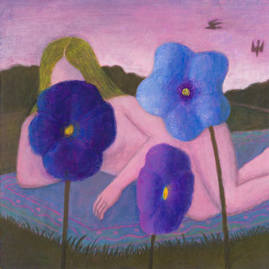 "Незнакомка". Серия "Трава", 2014 год. Бумага, акрил.