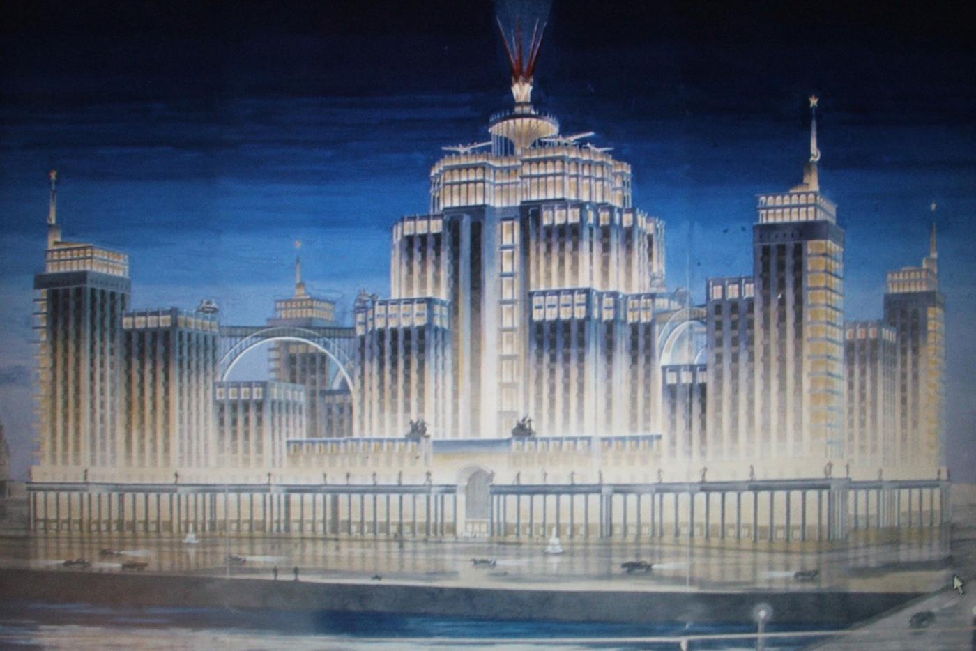 Здание Наркомата Тяжелой Промышленности. Архитектор Аркадий Мордвинов. Проект в стиле постконструтивизм, 1930-е.