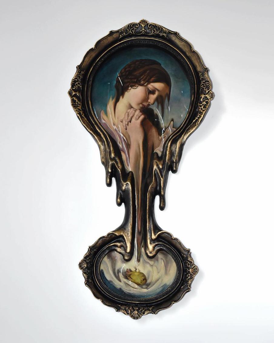 "Девушка с мёртвой птицей" (1890), Вильгельм Генрих Шлезингер.