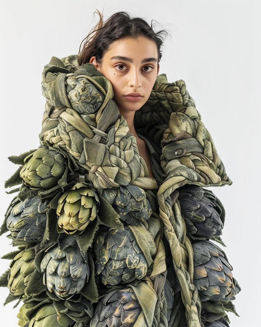 Экзотический наряд из артишоков.