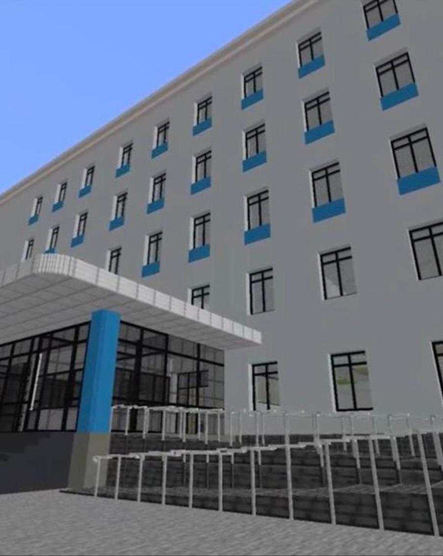 Школьники построили "школу после реновации" в игре Minecraft. По ней можно не только прогуляться, но и пройти мини-квест
