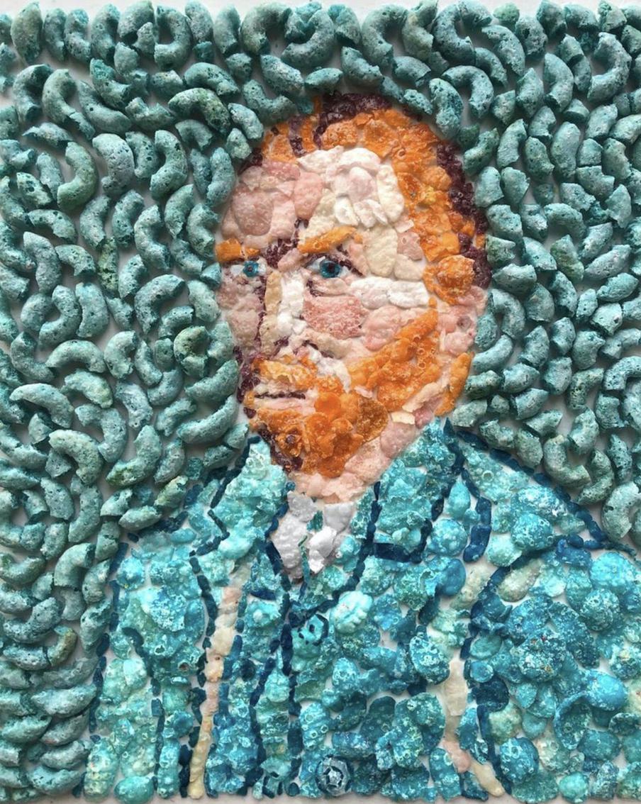 Автопортрет Ван Гога из хлопьев.