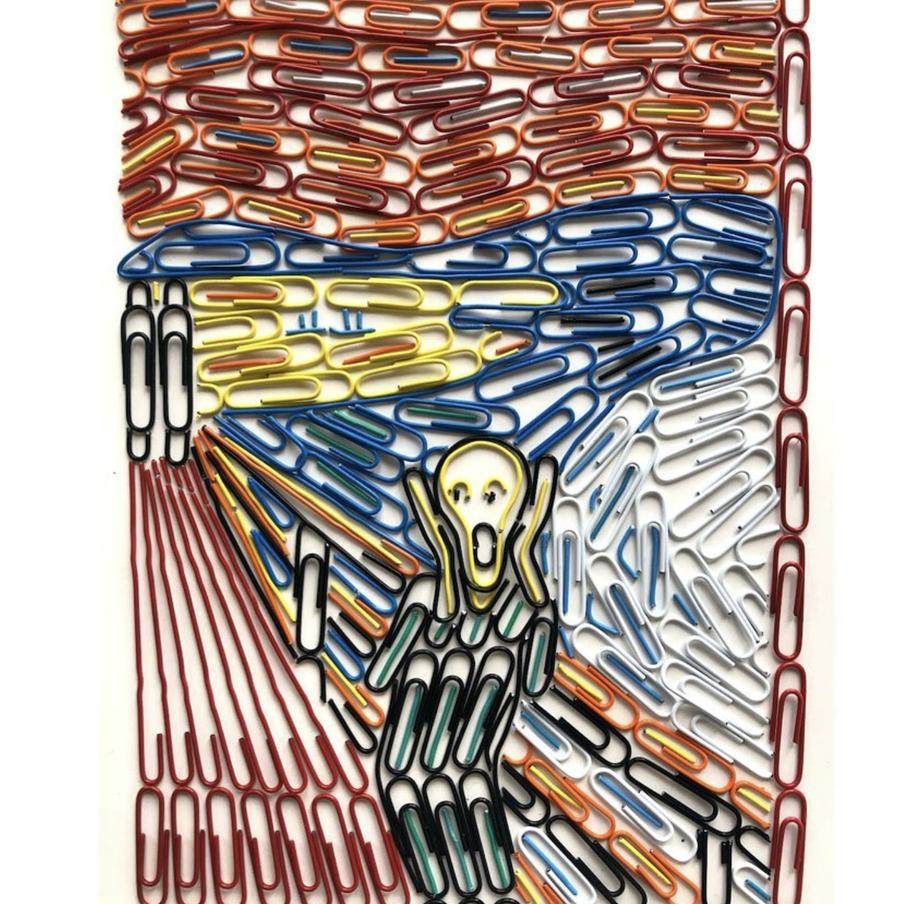 "Крик" Эдварда Мунка из скрепок.