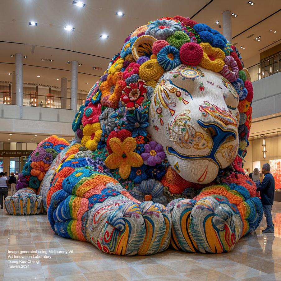 Лев из серии работ "Счастливый рай".