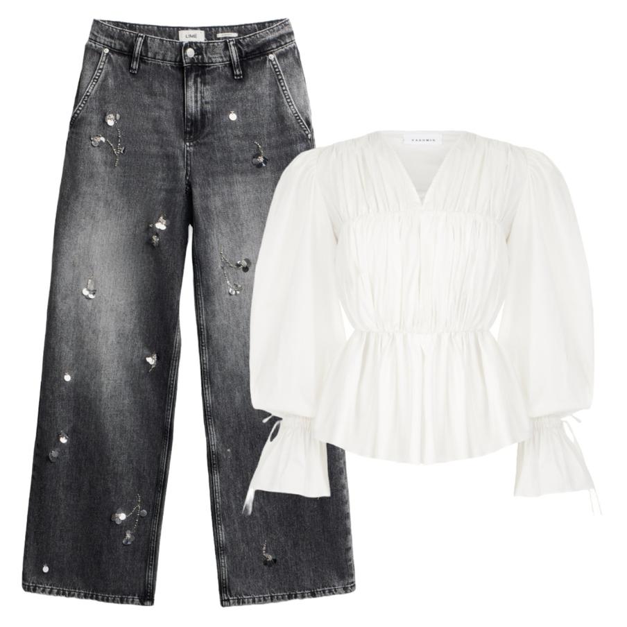 Джинсы Lime (5999 руб.) / блузка Yashmin Brand (22 000 руб.)