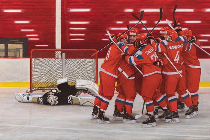 "Красную машину" написали маслом, а хоккейного вратаря напечатали с помощью 3D-принтера