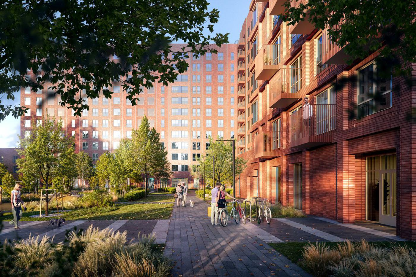 Во всех наших домах входы на уровне земли, без ступенек, порогов и пандусов – так удобнее передвигаться и пешком, и на самокате, и с коляской, и в передвижном кресле.