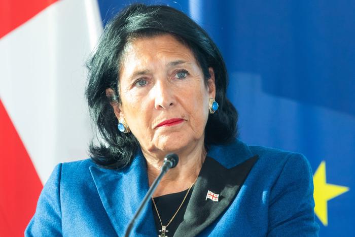 Президент Грузии рассказала о поезде перед президентским дворцом