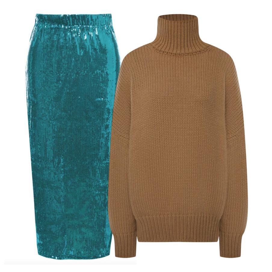 Юбка Agalisio (3850 руб.) / свитер Aim Clo (6950 руб.)