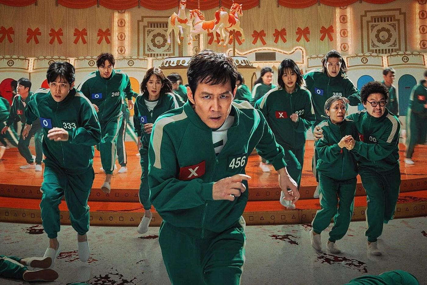 Постер второго сезона сериала "Игра в кальмара" (2021–...).