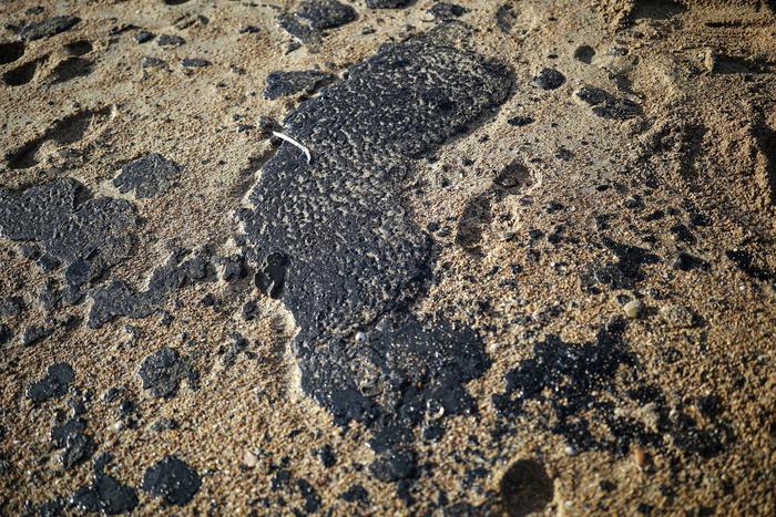 Обнаруженные на побережье Азовского моря выбросы мазута убрали за сутки