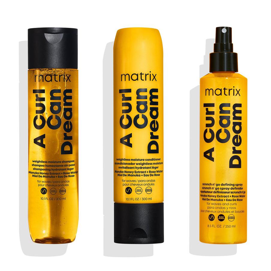 Шампунь, кондиционер и дефинирующий спрей для кудрявых и вьющихся волос MATRIX A Curl Can Dream (2995 ₽)