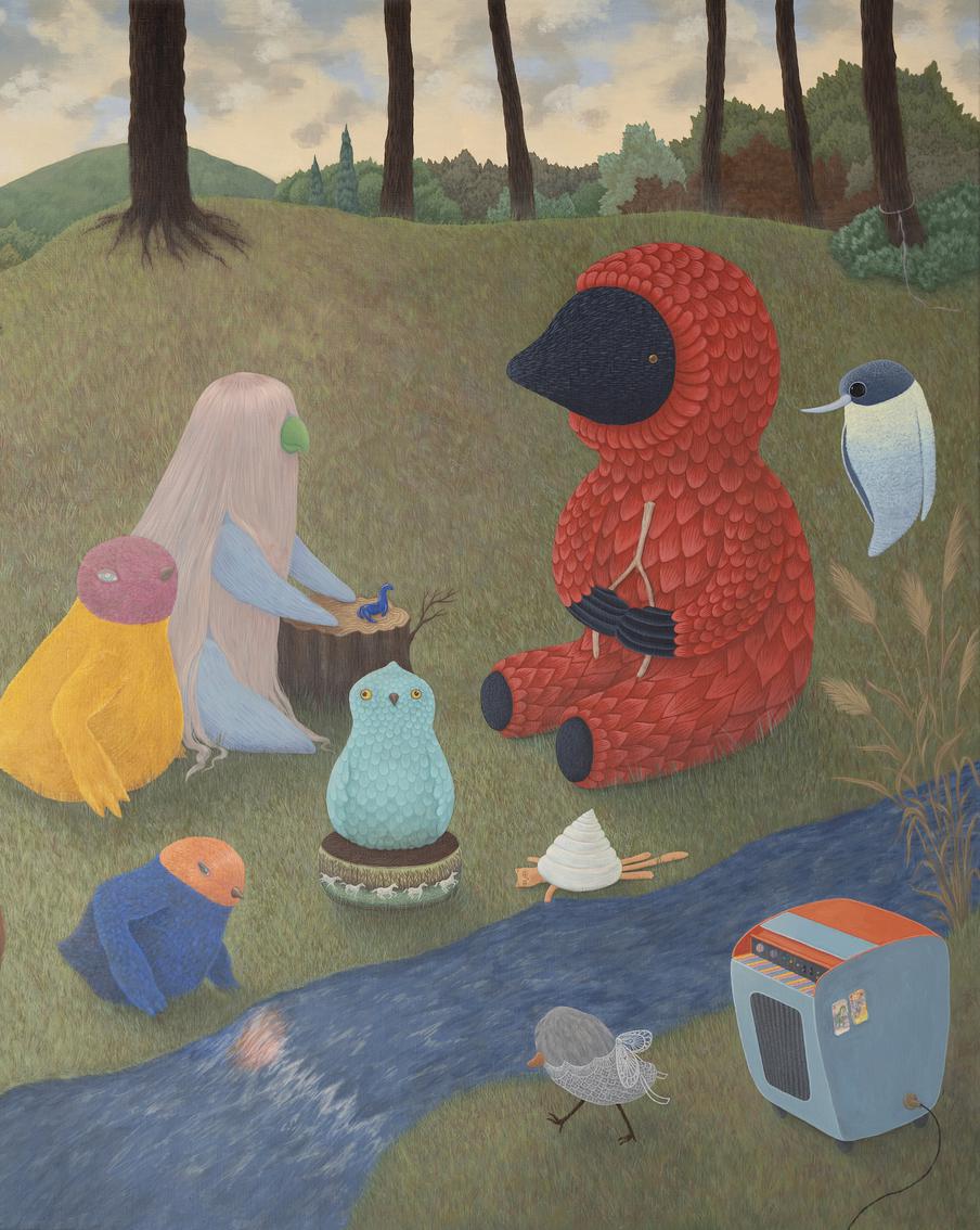 Диковинные животные живут на опушке леса у озера памяти. Их художница придумала из облаков, проплывающих над Москвой