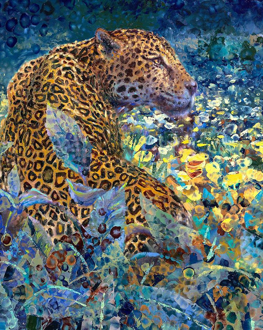 Художница стала модной, рисуя пальцами. Её творчество напоминает работы Ван Гога