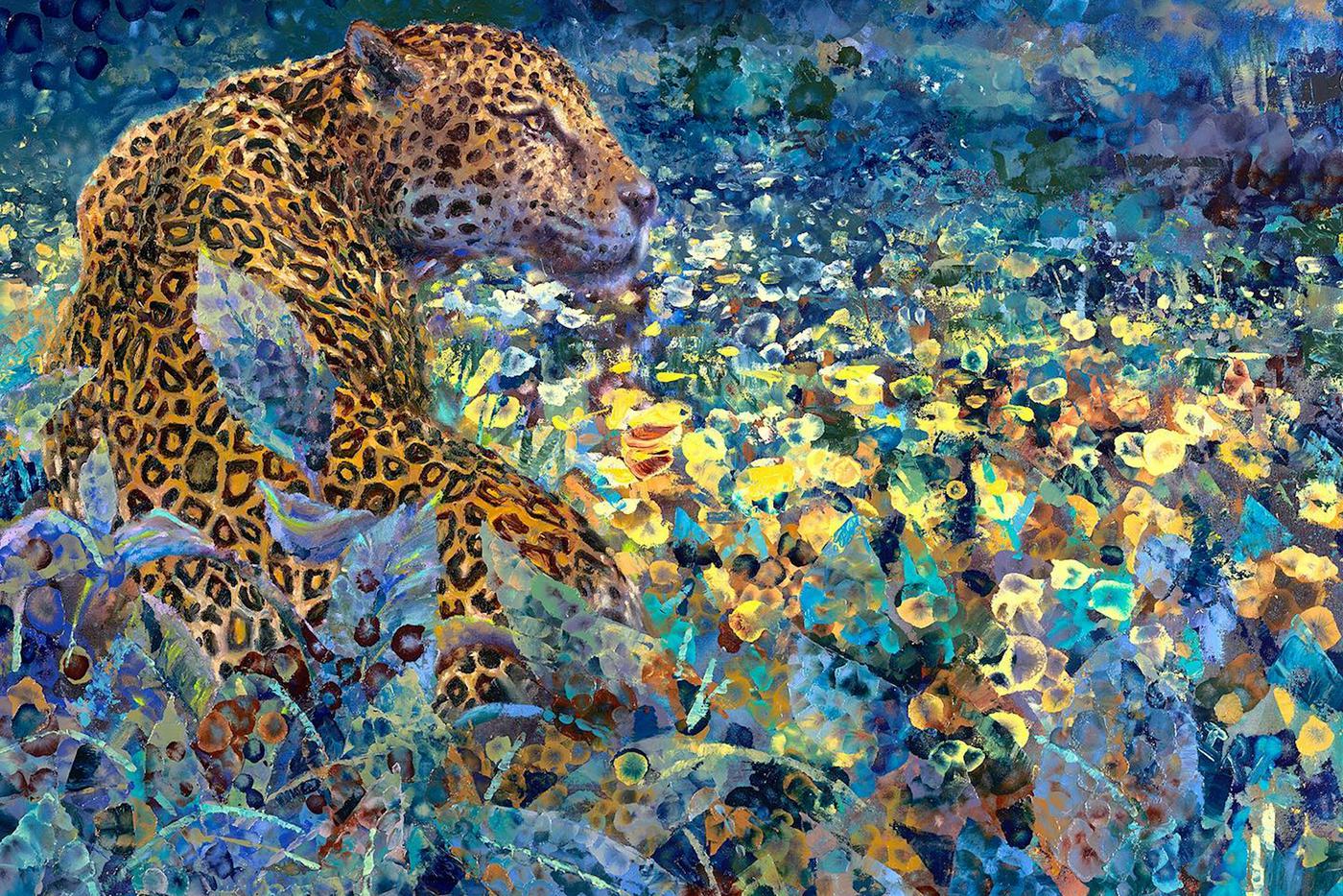 Художница стала модной, рисуя пальцами. Её творчество напоминает работы Ван Гога