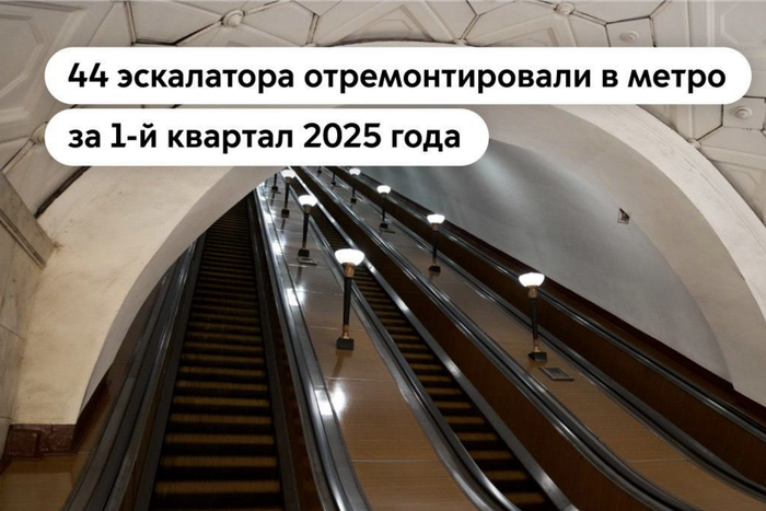 Более 40 эскалаторов починили в московском метро за первый квартал 2025-го