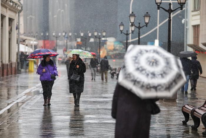 Мокрый снег и резкое похолодание ждут москвичей в предстоящие выходные