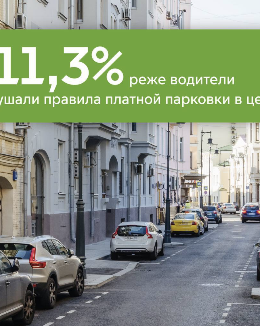В центре столицы нарушения правил платной парковки уменьшилось на 11,3%