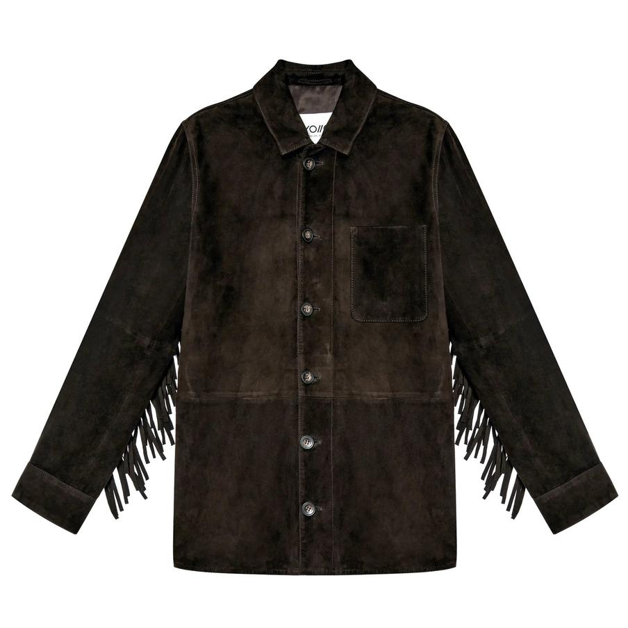 Куртка-рубашка из замши с бахромой Yollo (24 999 ₽)