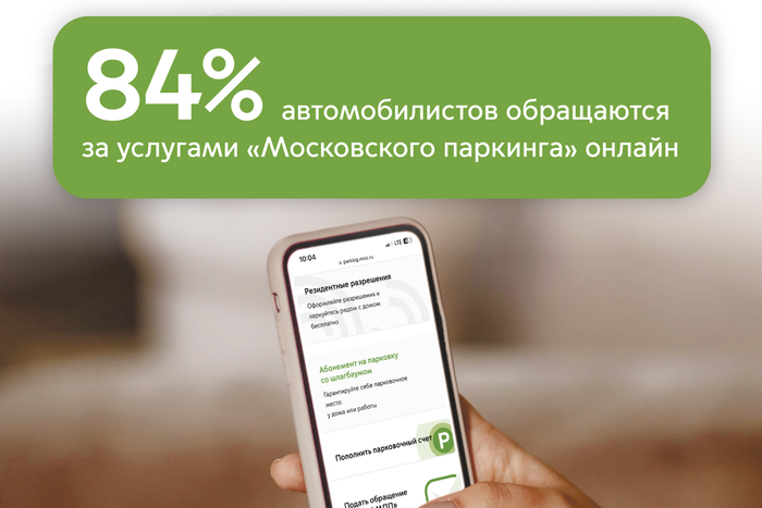 84% автомобилистов пользуются услугами "Московского паркинга" онлайн
