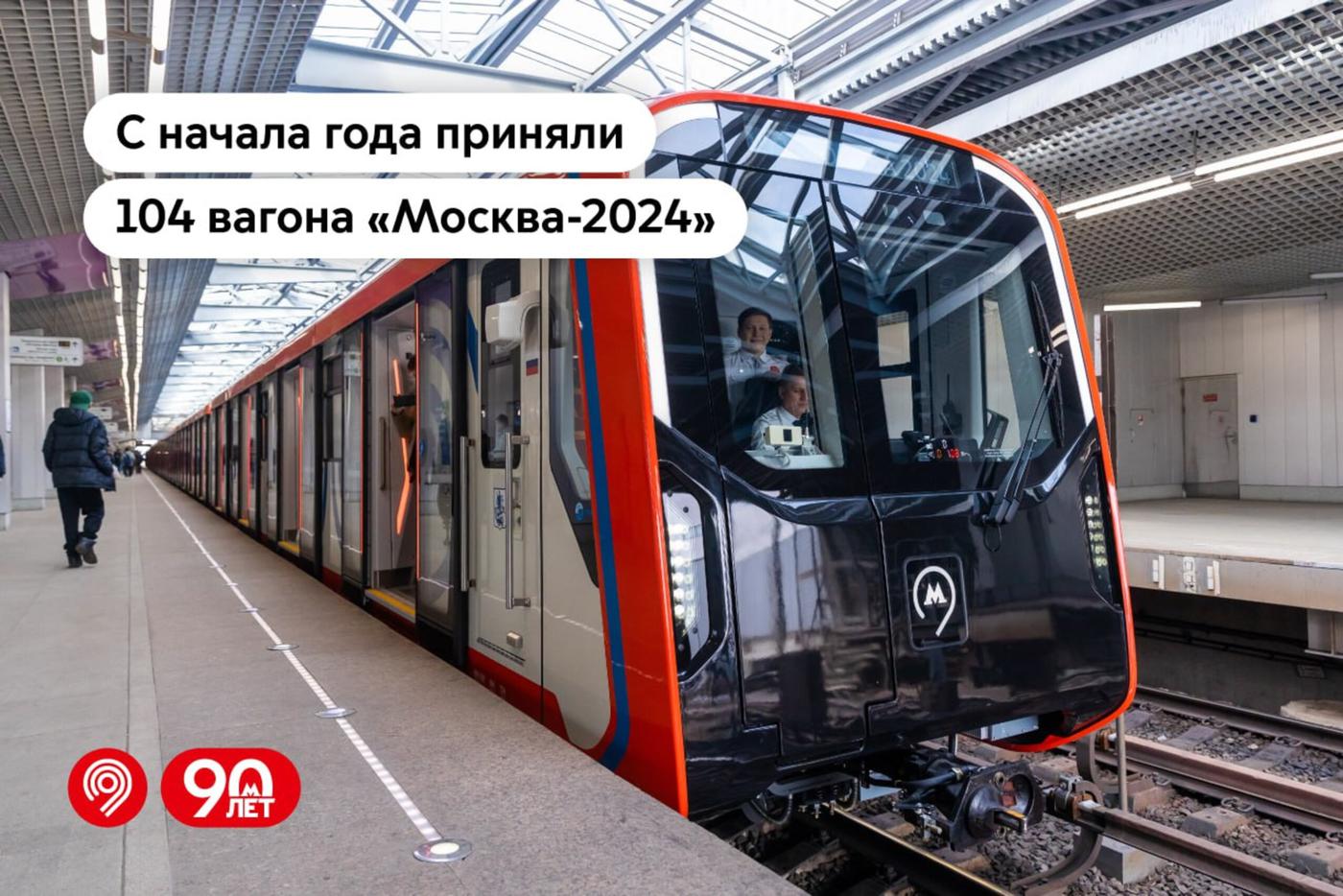 С начала года столичное метро получило 104 вагона "Москва-2024"