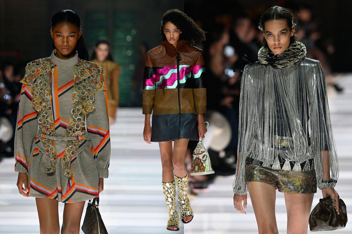 Модели на показе круизной коллекции Louis Vuitton.