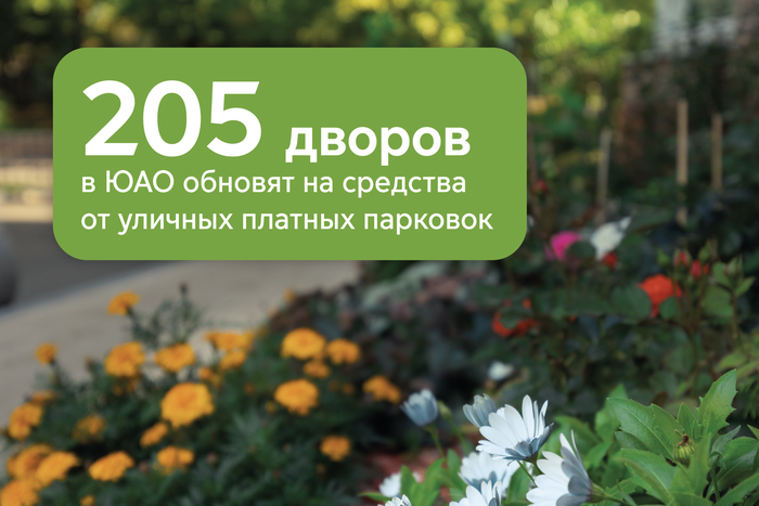 205 дворов на юге Москвы благоустроят на средства от оплаты уличных парковок