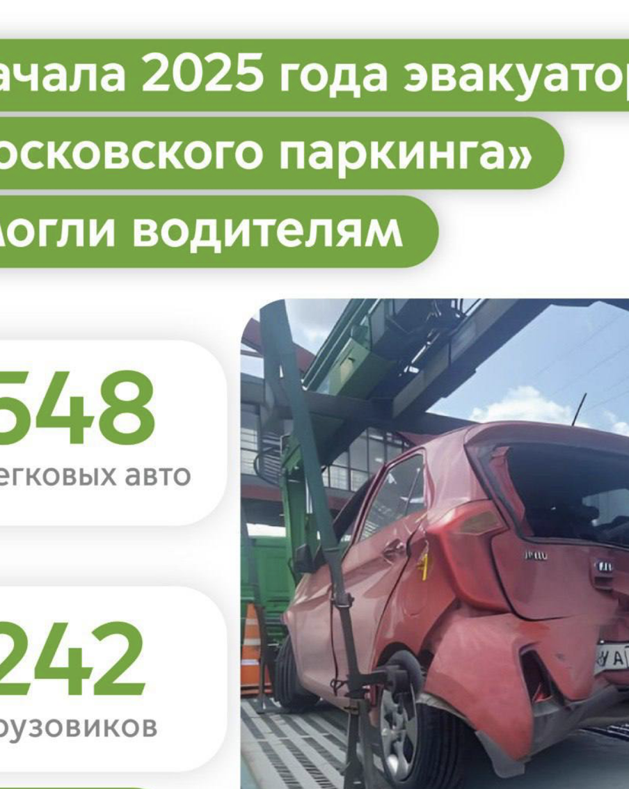790 автомобилей было перемещено в безопасные места эвакуаторами "Московского паркинга" с начала года