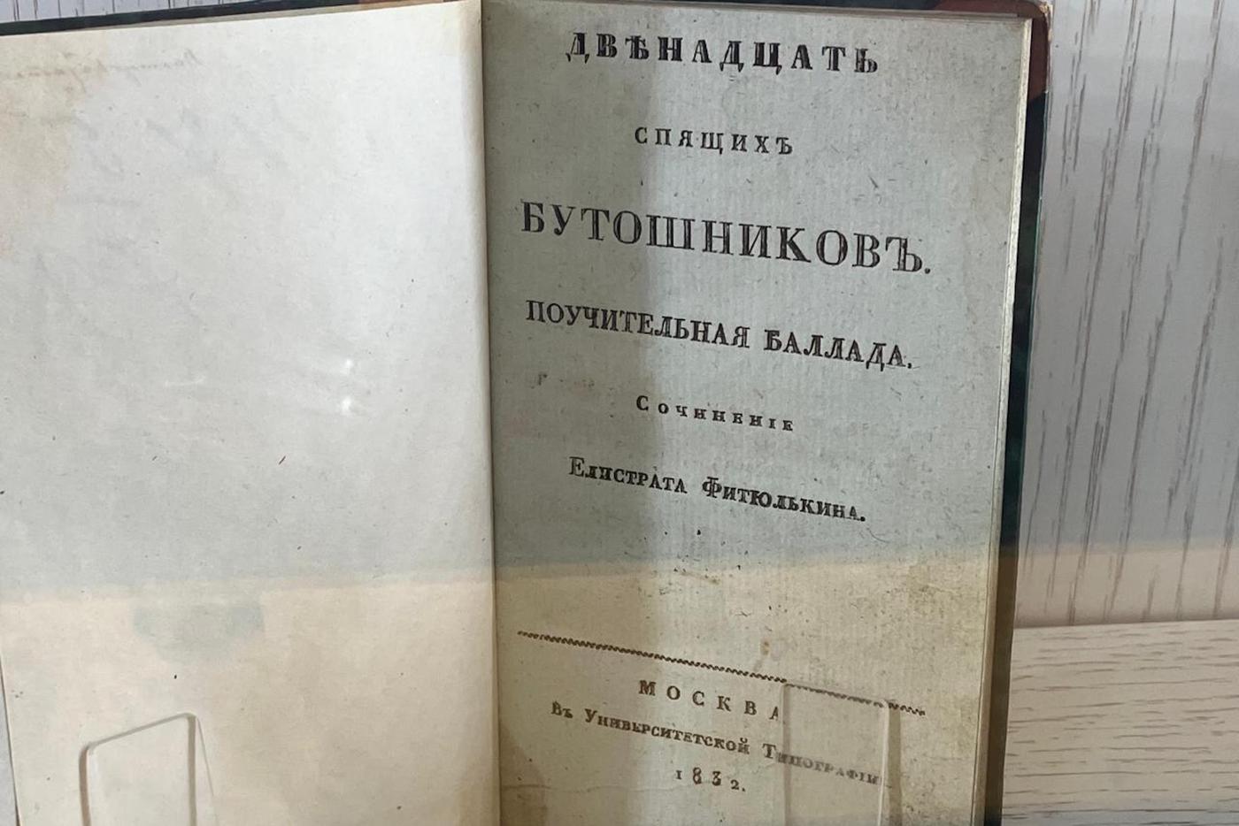"Двенадцать спящих бутошников". Титульный лист книги.