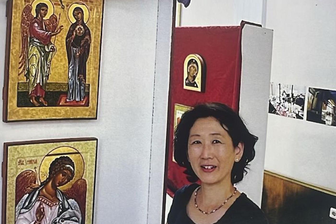 Хироко Кодзуки на выставке на острове Лесбос в 2011 году.