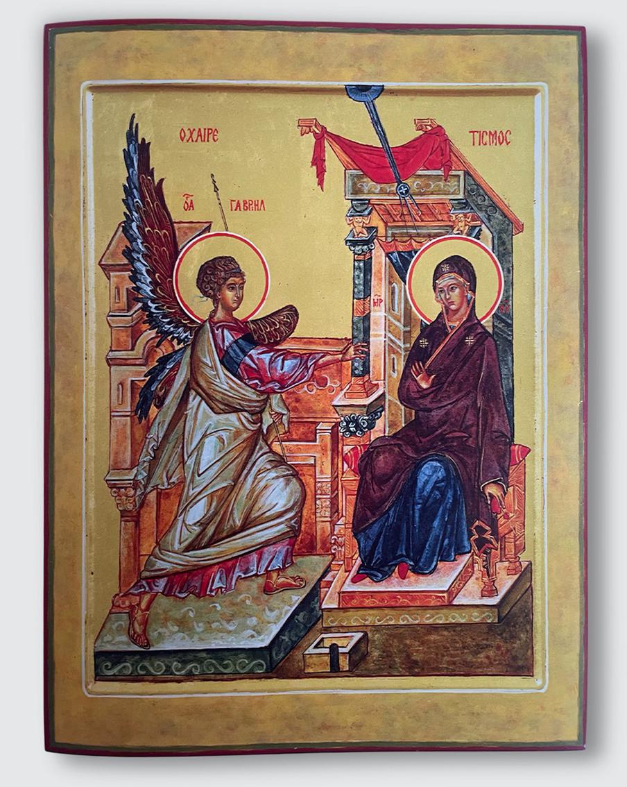 Хироко Кодзуки. Икона "Благовещение". Македония, Охрид. 2016. Дерево, темпера. Собственность автора.