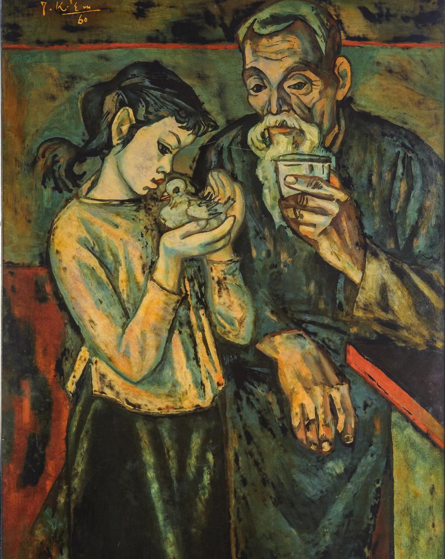 Нгуен Чонг Кием. "Старик и девочка". Сер. XX в.