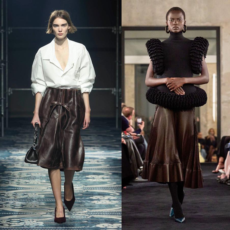 Модели на показах Prada и Alaia.