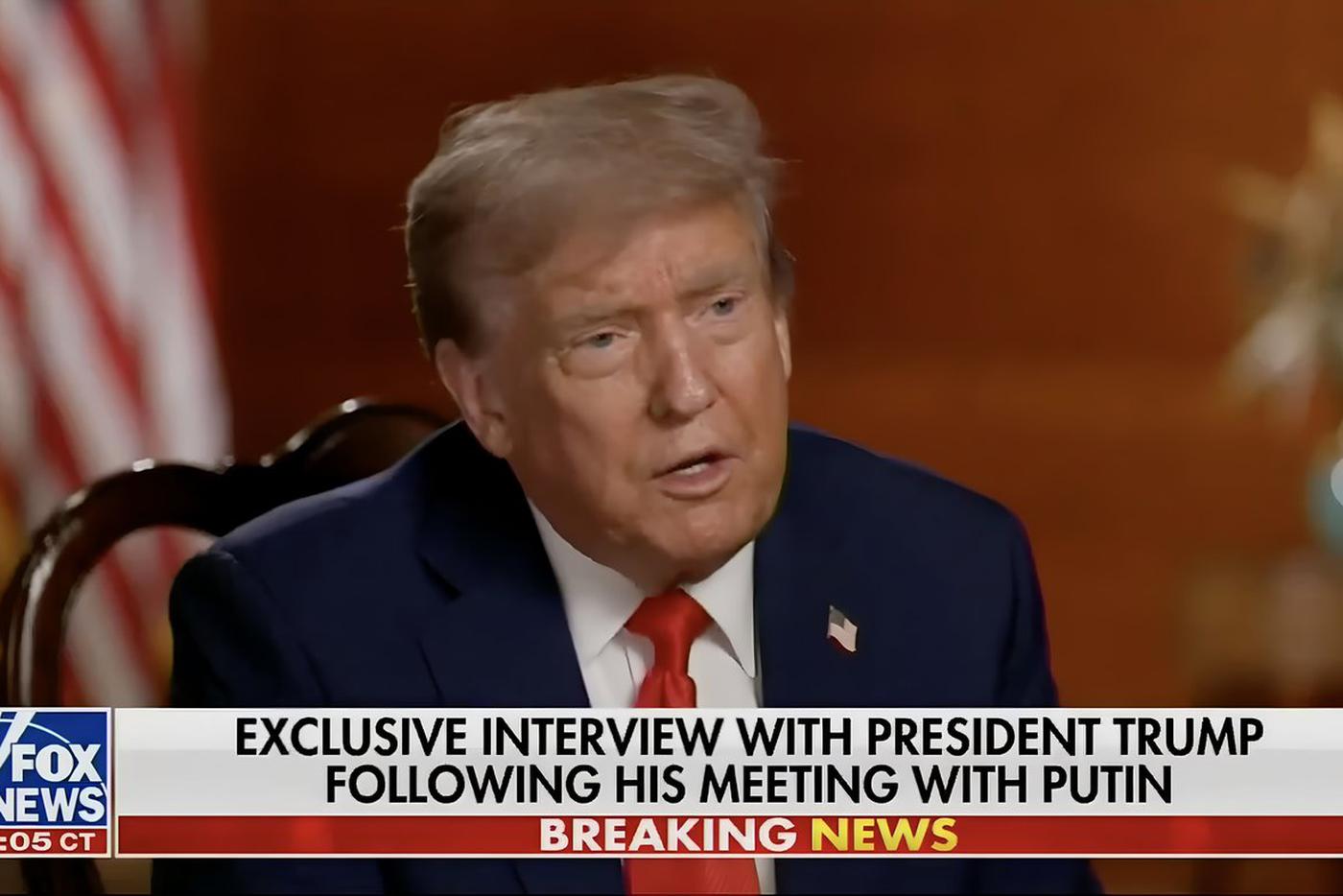 Дональд Трамп дал интервью Fox News о прошедших переговорах с Владимиром Путиным
