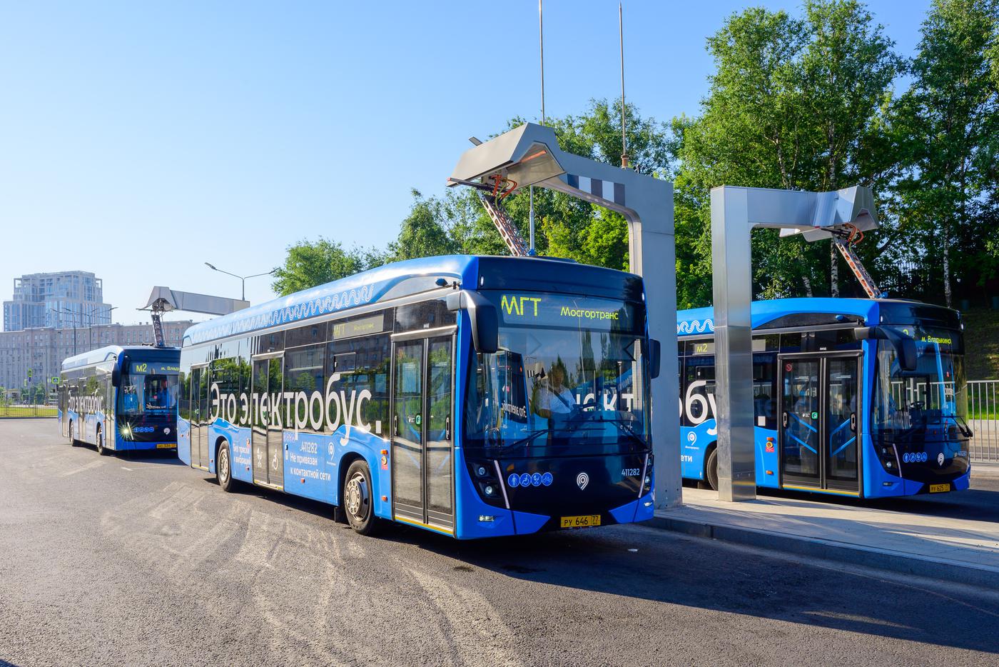 400 зарядных станций для электробусов установлено в Москве