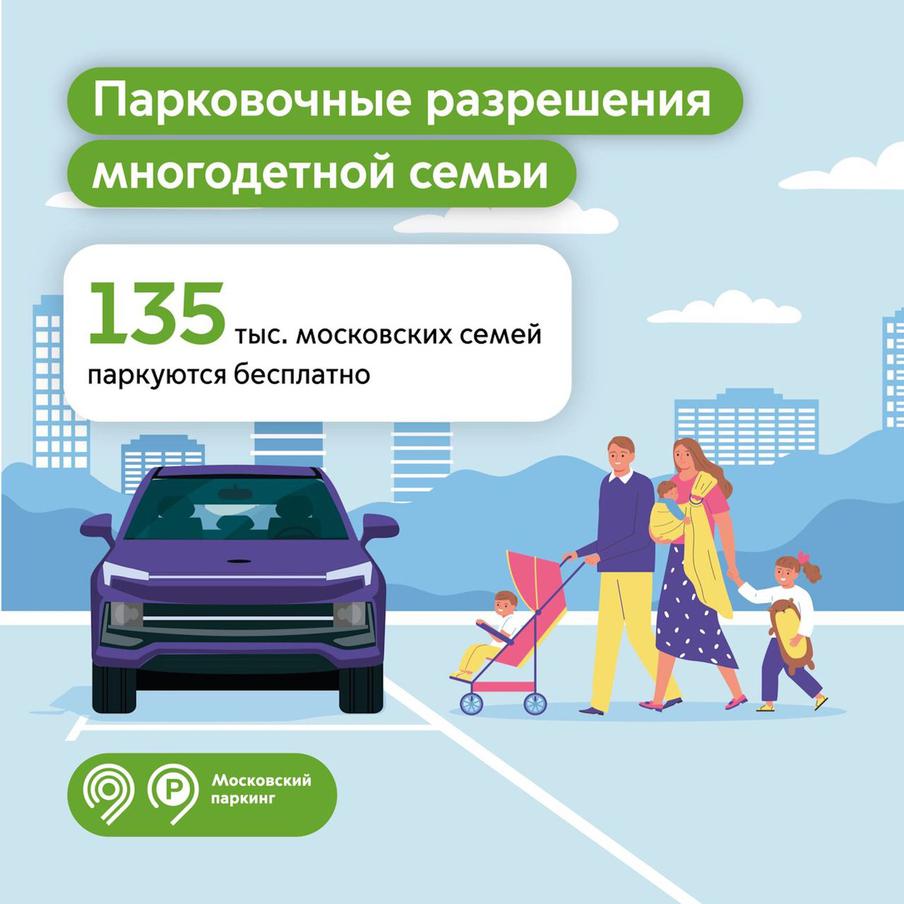 Максим Ликсутов: 135 тысяч парковочных разрешений оформили многодетные семьи в Москве