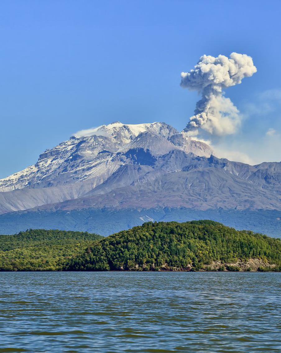 Мощный выброс пепла на вулкане Шивелуч достиг 4,5 км