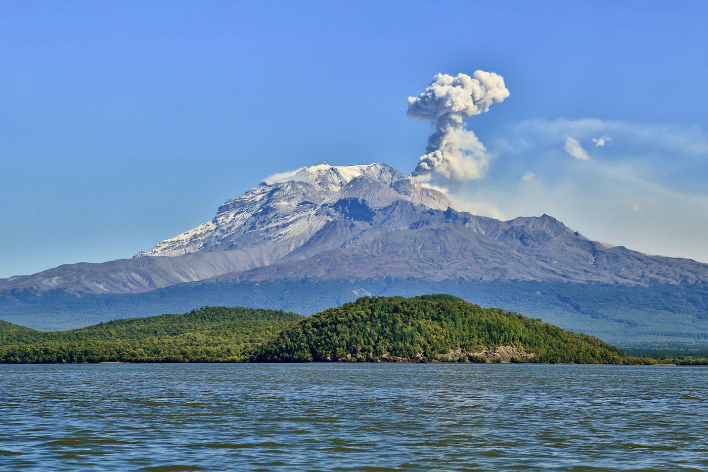 Мощный выброс пепла на вулкане Шивелуч достиг 4,5 км