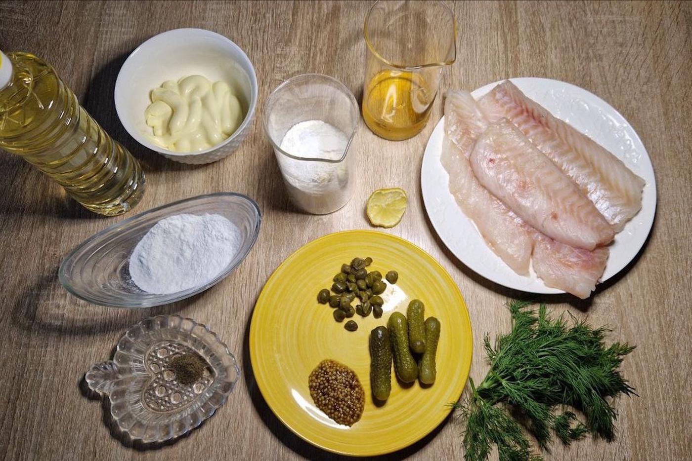 Продукты для рыбы в пивном кляре.