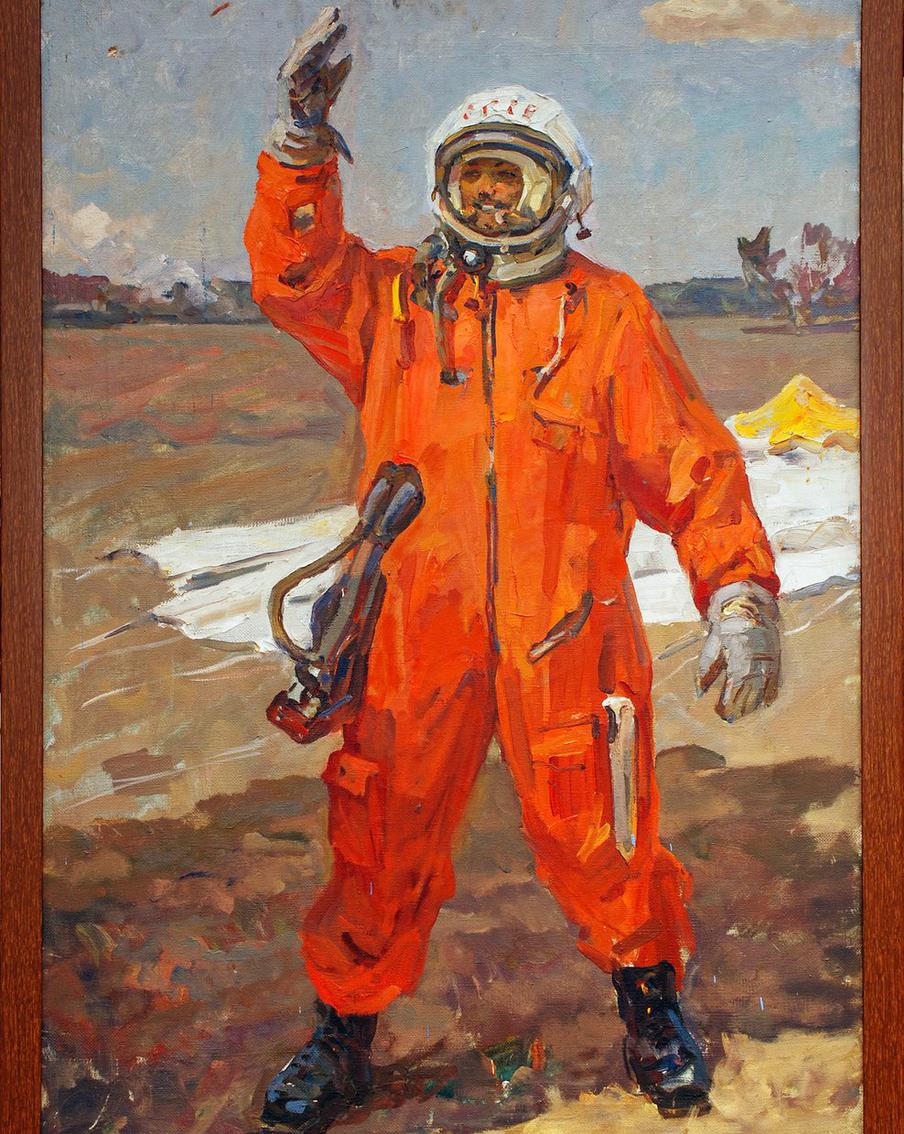 Андрей Плотнов. "Гагарин. Этюд к картине". 1973 год. Здесь для художника Гагарина изображает натурщик.